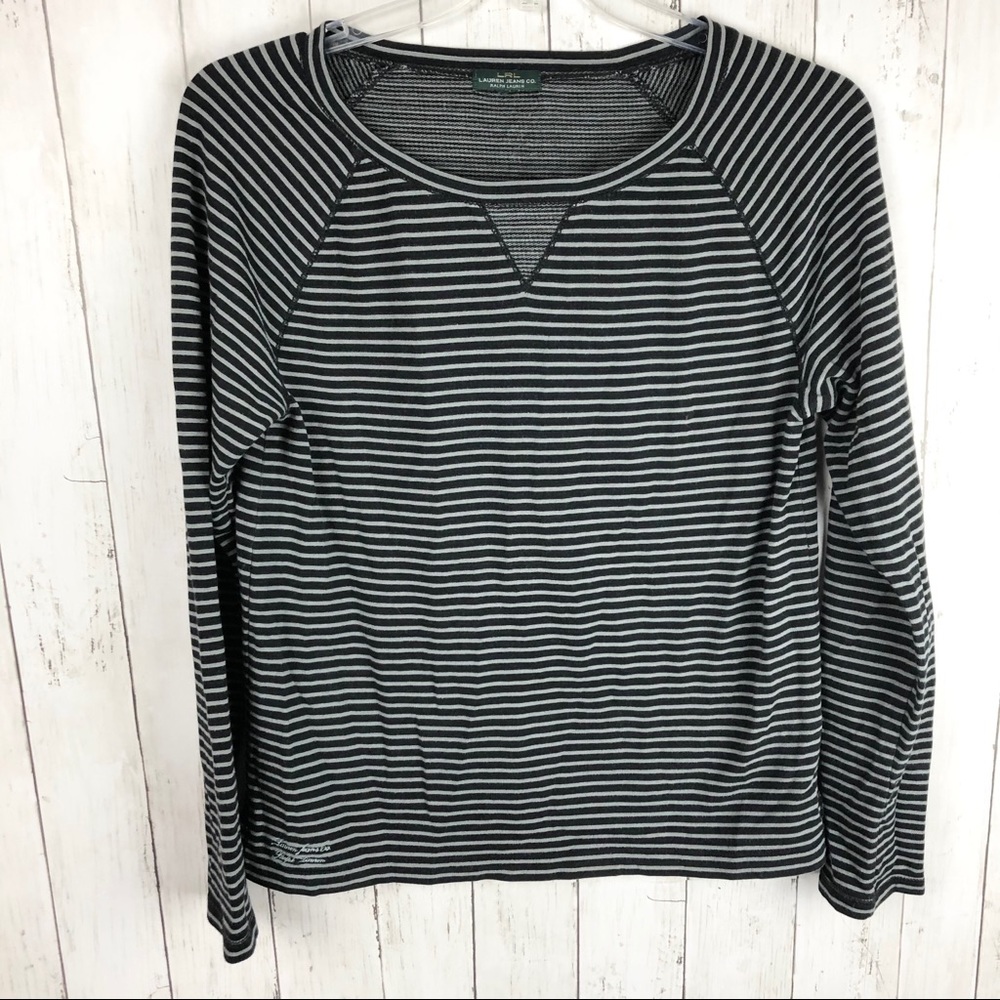 Lauren Ralph Lauren Black White Striped Sweater